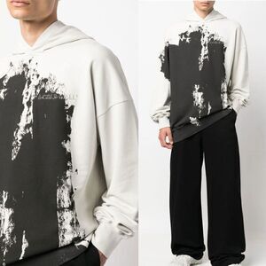A Cold Wall Men's Paint Effect Brushstroke Black Hoodie Sweatshirt $400 NWT Sz M